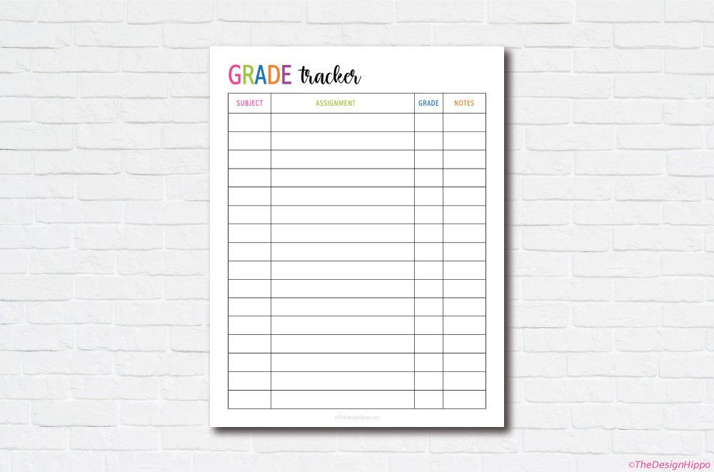 Free Printable Homeschool Grade Tracker
