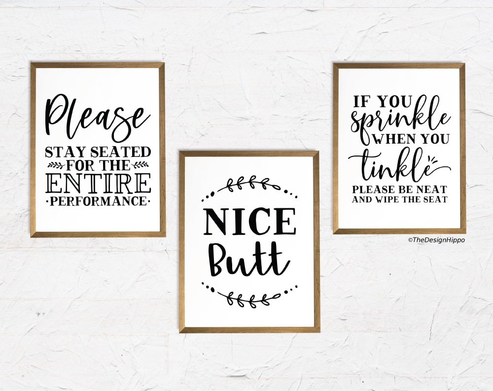 Free Printable Bathroom Wall Art Set Of 10 Funny Quotes