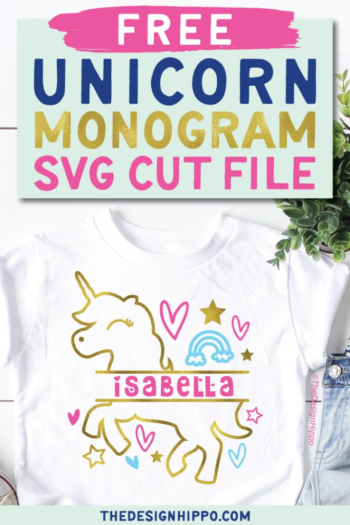 Free Unicorn Split Monogram SVG Cut File For Cricut