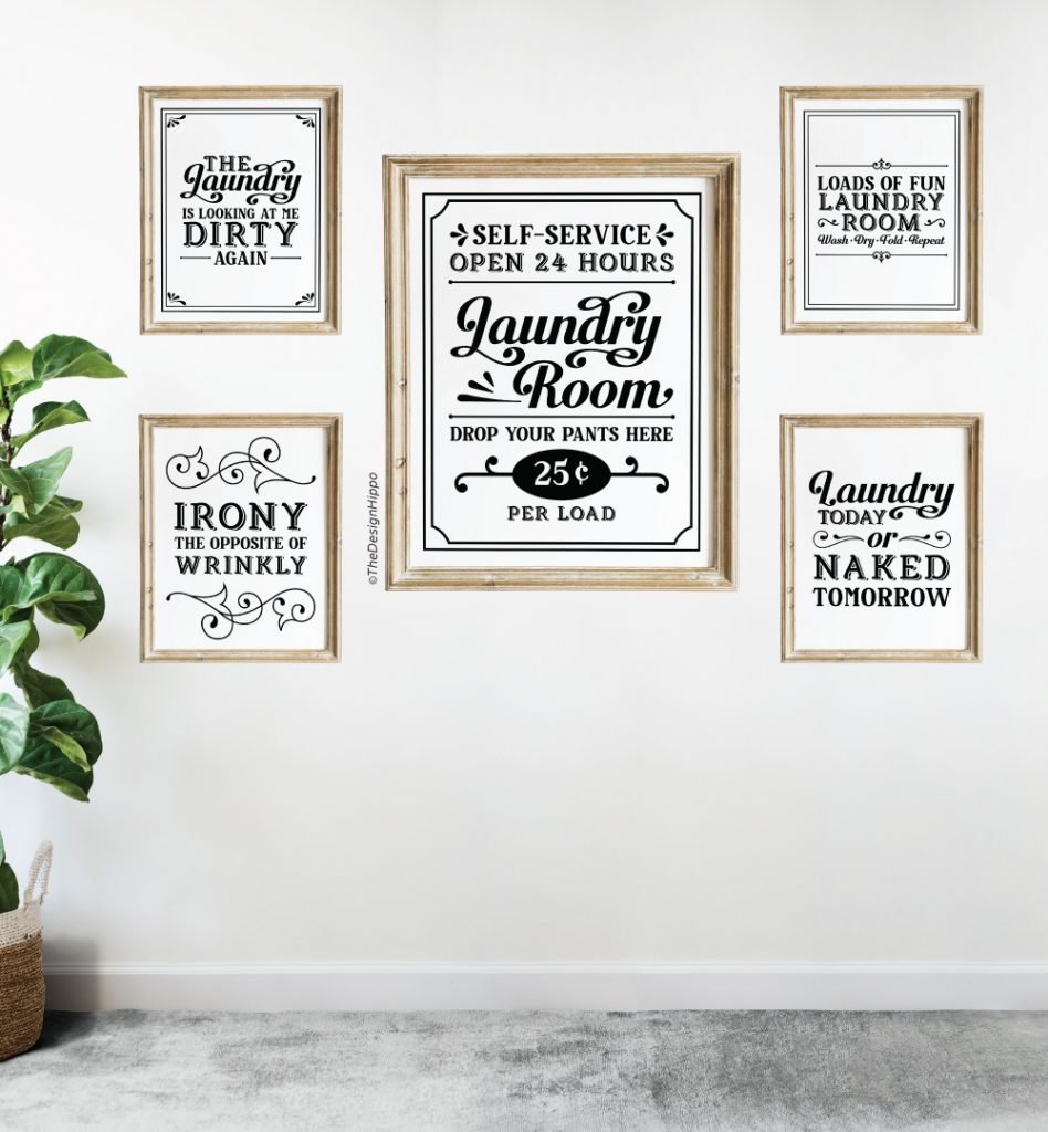Free Farmhouse Laundry Wall Art Printables Self Service Open 24 Hours