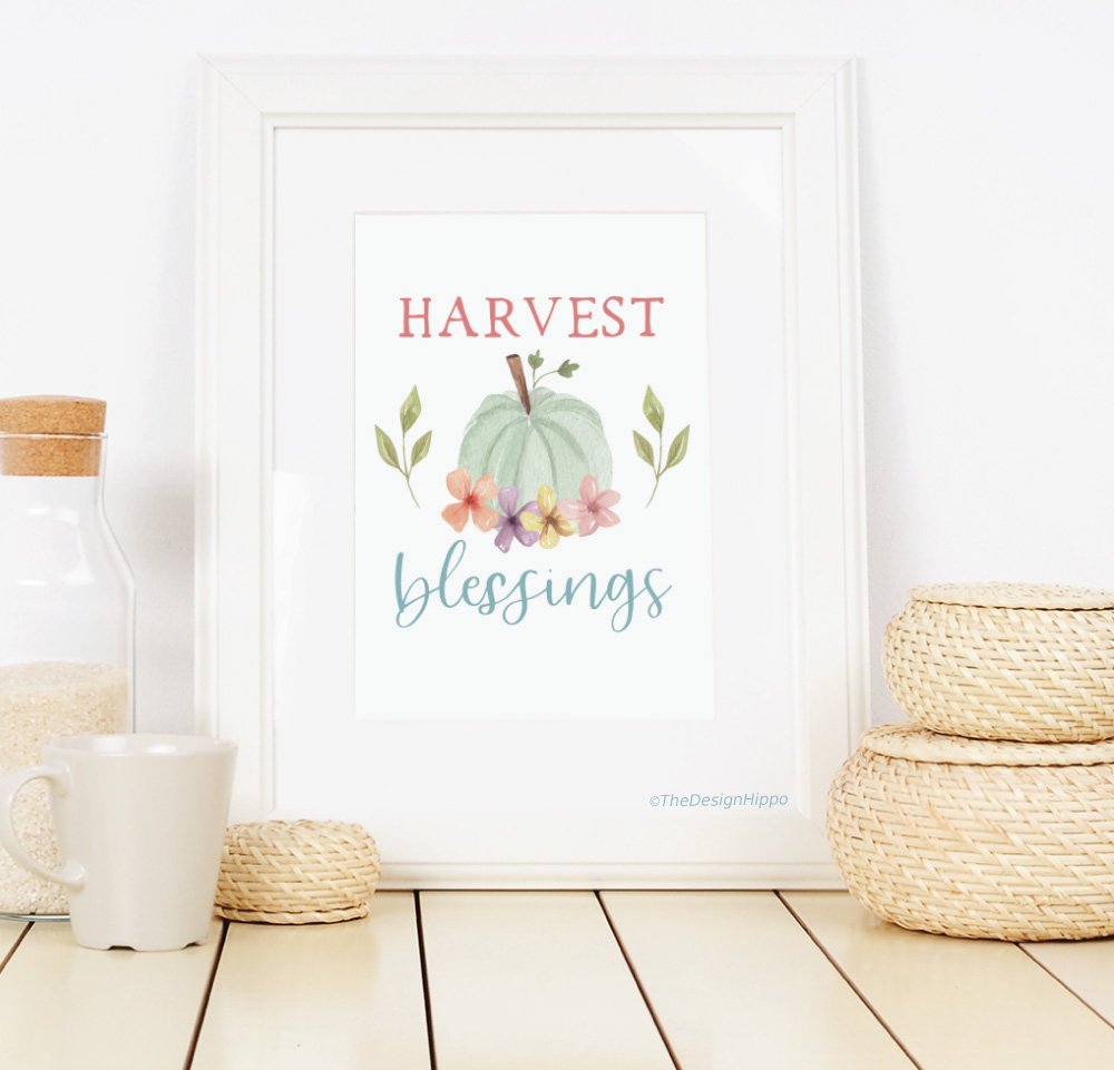 Free Harvest Blessings Printable for Fall Wall Art Home Decor